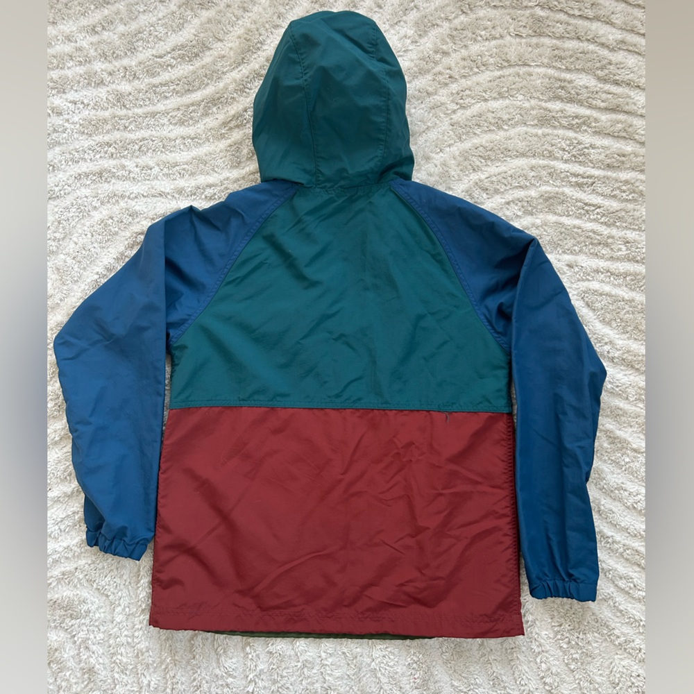 L.L. Bean Teal, Blue, Olive & Burgundy Colorblock Pullover Anorak - Picture 3 of 7